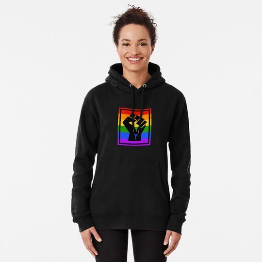 BLM fist - Rainbow1 Pullover Hoodie, LGBT Pride Hoodie