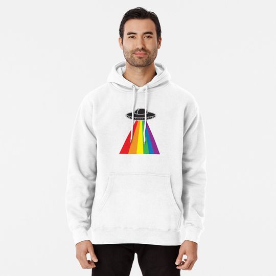 UFO Rainbow Pullover Hoodie, LGBT Pride Hoodie