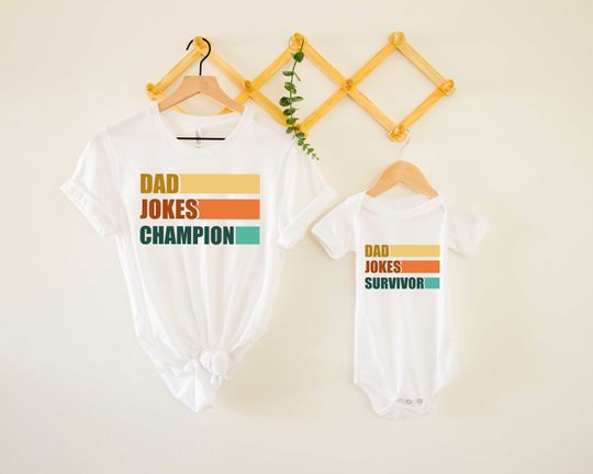 Dad Jokes Champions Shirt, Best Dad Shirt, Dad and Kid Matching Shirt, Fathers Day Shirt