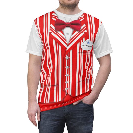 Red Dapper Dan Shirt, The Dapper Dans Costume, Walt Disney World Costume