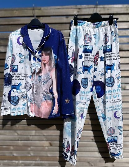 Taylor white and blue Midnights Pajamas Sets