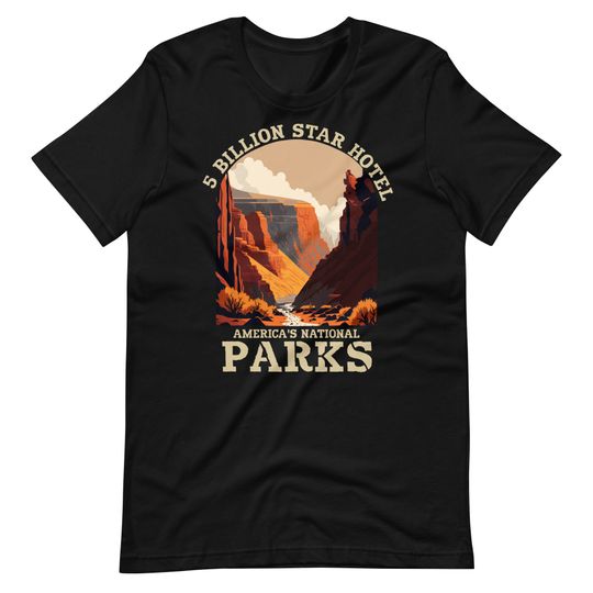 5 Billion Star Hotel  National Parks Camping T Shirt