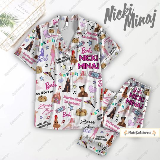 Nicki Minaj Pajamas Set, Nicki Minaj Adult Pajama Shirt, Pink Friday 2 Tour