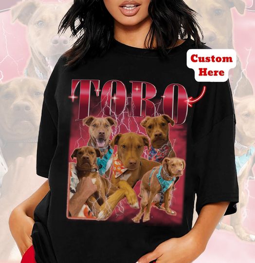 Custom Retro Dog Bootleg Shirt, Custom Photo - Vintage Graphic 90s T-shirt