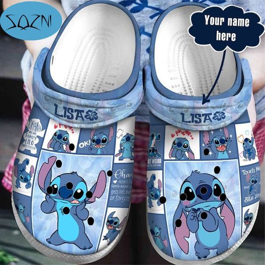 Personalized Lilo Stitch Custom Name Clogs, Holiday Gifts