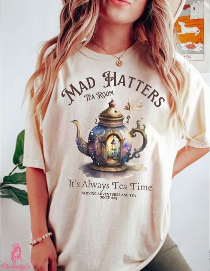 Vintage Disney Alice in Wonderland Comfort Color Shirt, Retro Mad Hatter Tee