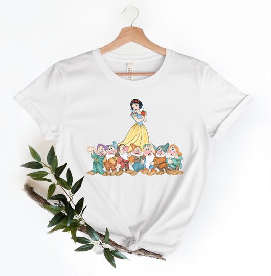 Disney Snow White Princess Watercolor Shirt, Snow White Seven Dwarfs Shirt