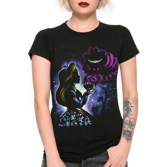 Alice In Wonderland Original Art T-Shirt, Cheshire Cat Shirt