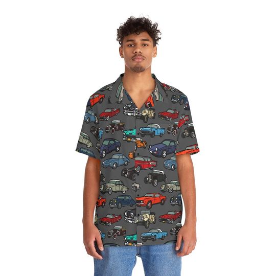 Men's Car Hawaiian Shirt - Men's Car Pattern Shirt