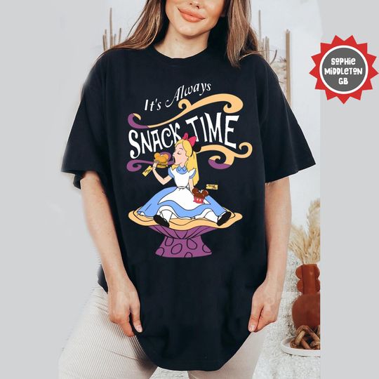 Disney Alice Its Always Snack Time Shirt, Alice In Wonderland T-shirt