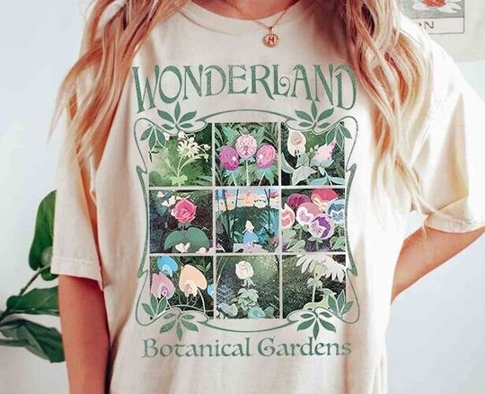 Vintage Disney Alice In Wonderland Shirt, Wonderland Botanical Gardens T-shirt