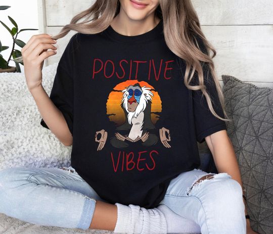 Vintage Positive Vibes Rakifi LionKing Shirt, Rakifi Monkey Disney Shirt