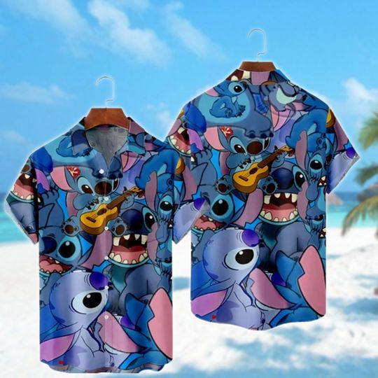 Blue Dog Hawaii Beach Shirt, Blue Dog Button Up Shirt, Aloha Beach Shirt
