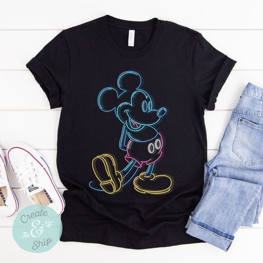 Neon Mickey Disney Shirt, World Of Color Shirt, Disney World Shirt
