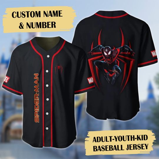 Personalized Spider Superhero Baseball Jersey, Comics Hero Baseball Jersey