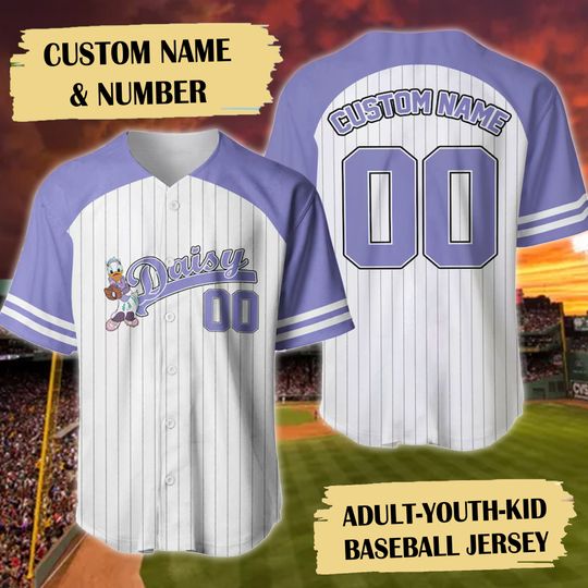 Personalized Purple Duck Catcher Baseball Jersey