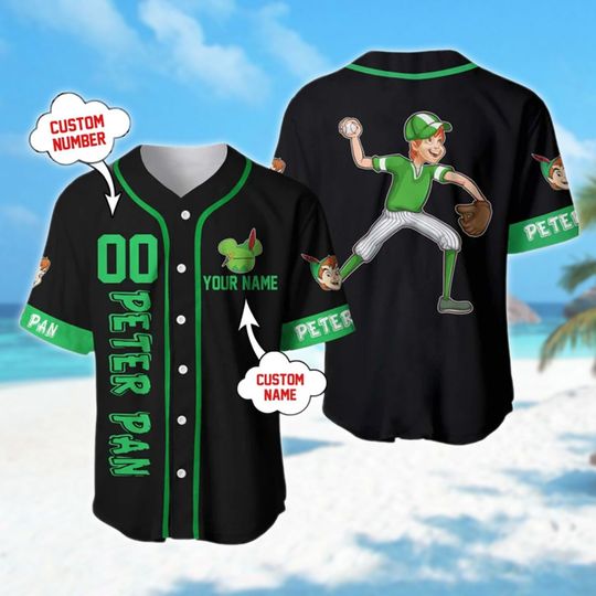 Custom Name & Number Fairy Green Hero Baseball Jersey, Funny Hero Basketball Jersey