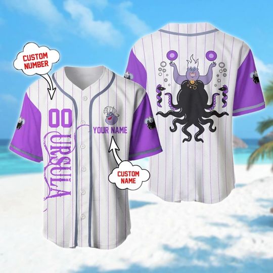 Custom Name & Number Villains Octopus Baseball Jersey