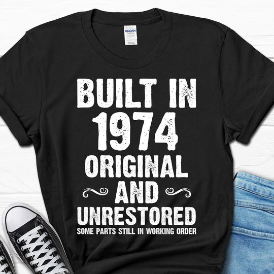 50th Birthday Gift for Men, Built in 1974 Mens Shirt, 50th Birthday Mens Gift