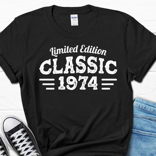 Classic 1974 Shirt, 50th Birthday Gift for Men, Birthday Gift from Wife, Dad Birthday Gift