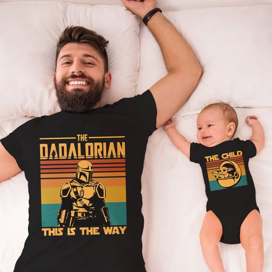 Dadalorian And The Child Matching Set,  First Father's Day Gift, Dad and Baby Matching Shirts