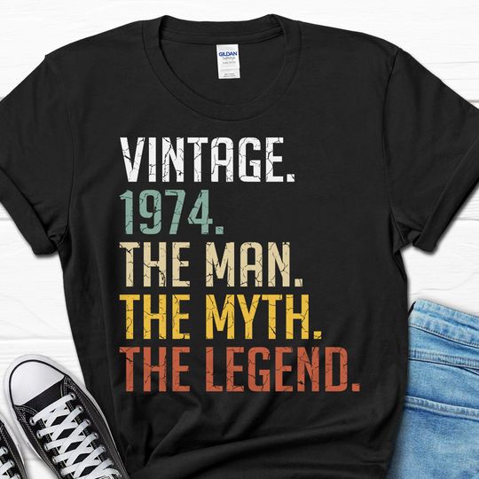 50th Birthday Gift for Men, 50th Birthday Mens Shirt, Born in 1974 Tee, 50 B-day Gifts