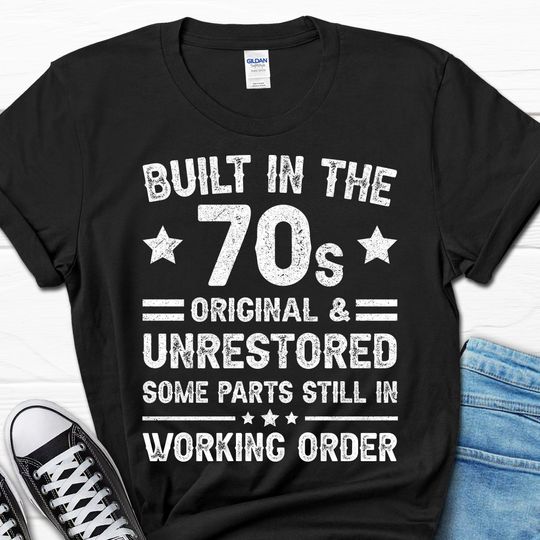 Built In The 70s Gift, Turning 50 Shirt for Men, 50th Birthday Gift, Classic Retro Shirt for Him