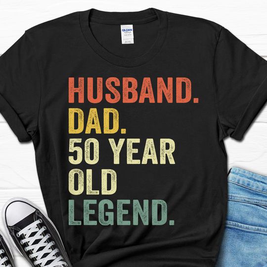 50th Birthday Gift for Men, Husband Dad 50 Year Old Legend Shirt, 50th Birthday Tee for Him