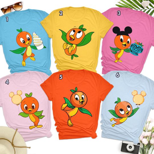 Custom Orange Bird Group Matching T-Shirt, Sunshine Orange Bird Shirt