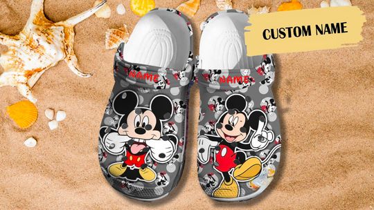 Personalize Funny Mouse Clog Shoes, Custom Name Mouse Clogs