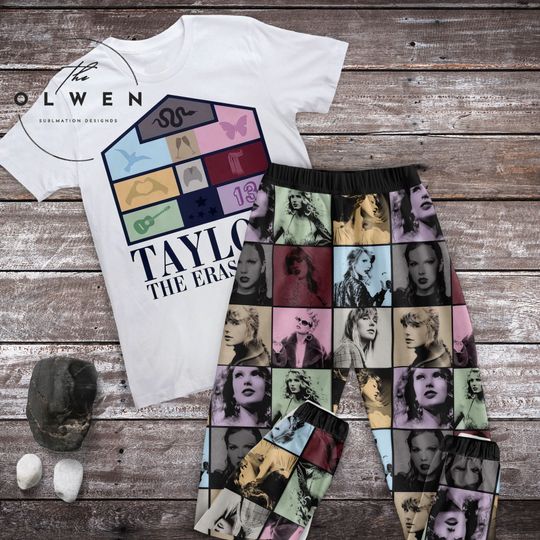 Taylor The Eras Tour Pajamas Set, Taylor  Personalized Family Pajamas, Family Christmas Pajamas Set.
