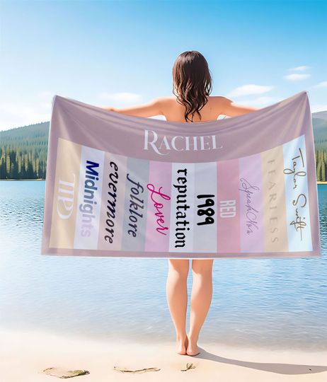 Taylor Albums Custom Beach Towel, Taylor version Fan's Name Pool Towel, Concert Music Towel