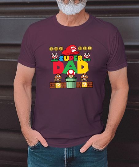 Super Papa, Super Mario papa T-shirt, Father's Day Gift