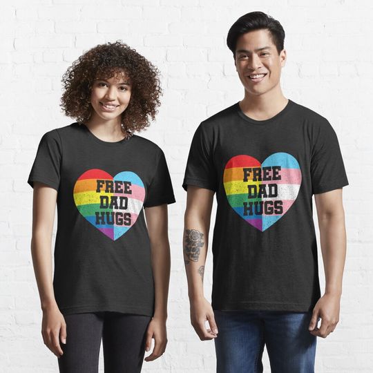 Free Dad Hugs LGBT Pride Month LGBTQ Essential T-Shirt, Father's Day Shirt