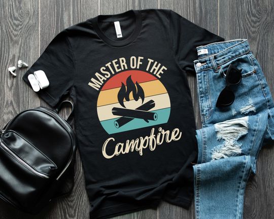 Master of the Campfire, Retro Camping Shirt, Campfire Shirt, Camping Lover Gift, Camping Shirt