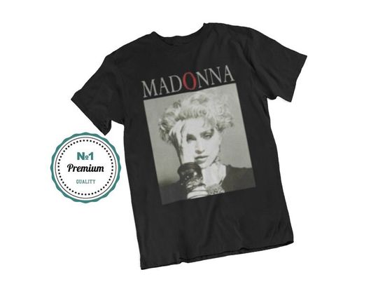 Madonna Black And White Poster Style Vintage Women T-Shirt