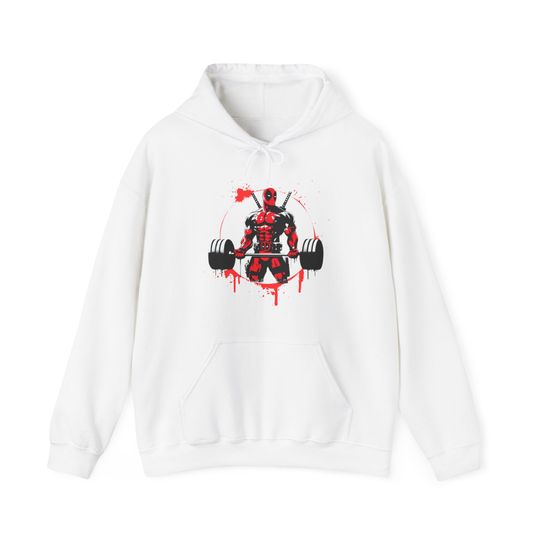 Deadpool weightlifting hoodie, Superhero hoodie