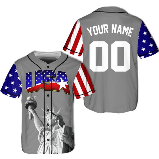 Personalized USA Statue of Liberty Baseball Jersey, Custom Name Shirt