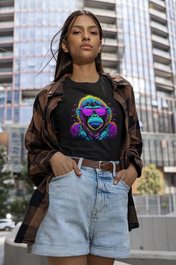 Cyberpunk Gorilla T-Shirt, Gorilla T-Shirt, Cool Gorilla Lover