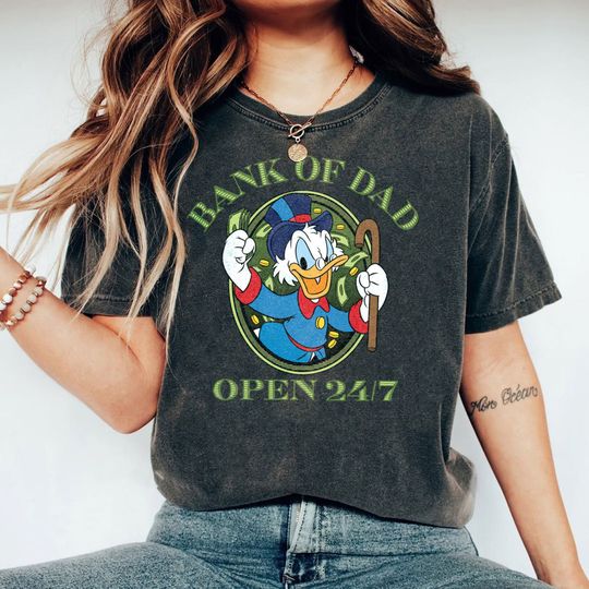 Retro Disney Duck Tales Scrooge Mcduck Shirt, Bank Of Dad Open 24/7 T-shirt, Disney Father'S Day
