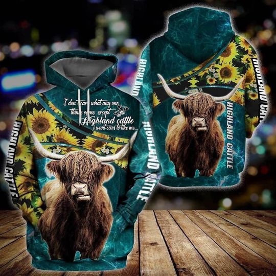 Highland Cattle And Sunflower Hoodie, Cow Hoodie, Cow Sunflower Hoodie, Sunflower Pullover, Animal Gift