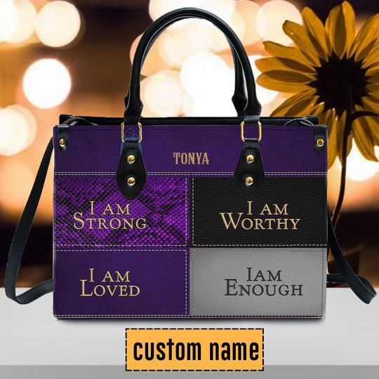I Am Strong Personalized Handbag, Personalized Gifts, Gifts for Women