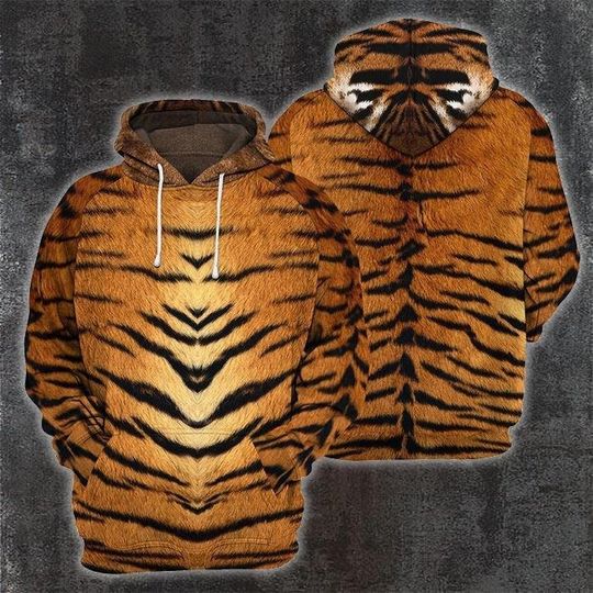 Tiger Costume Cosplay Halloween Hoodie, Tiger Lover Hoodie, Halloween Gift