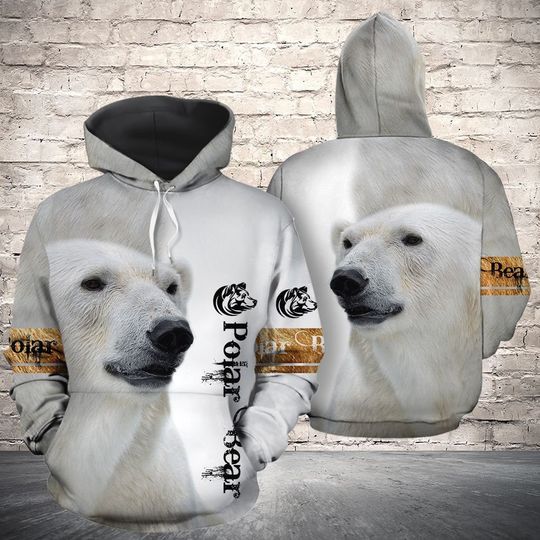 Unisex Novelty Polar Bear Lover Hoodie, Polar Bear Hoodie, Polar Bear Lover Gift, Animal Hoodie