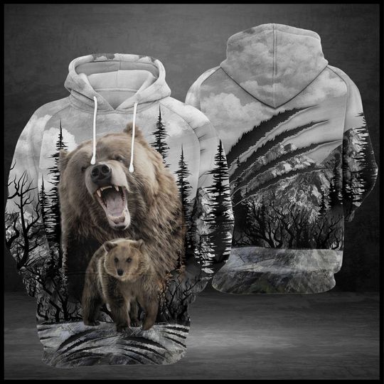 Unisex Bear Scratch Hoodie, Bear Hoodie, Animal Hoodie, Animal Lover Gift
