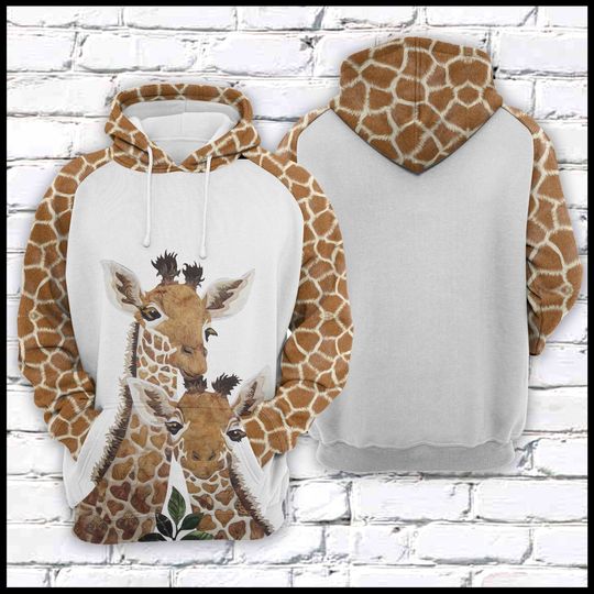 Giraffe Family Hoodie, Giraffe Hoodie, Animal Gift