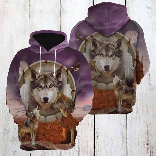 Unisex Wolf Family Hoodie, Wolf Hoodie, Animal Hoodie, Animal Gift, Wolf Gift