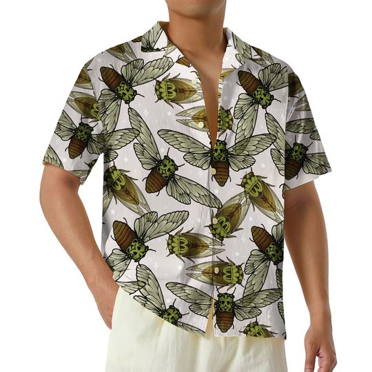 Cicada Button Up Shirt, 2024 Year of the Cicadas Hawaiian Shirt