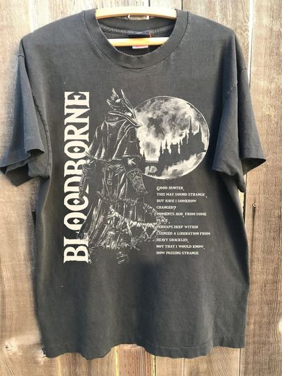 Bloodborne Gaming Vintage Shirt, Bloodborne Soulsborne Shirt, Retro Bloodborne Hunter Shirt Men Women