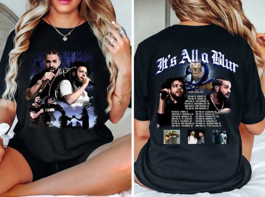 Drake J. Cole It's All a Blur Tour 2024 Shirt, Drake Tour Shirt, Drake Rapper Shirt